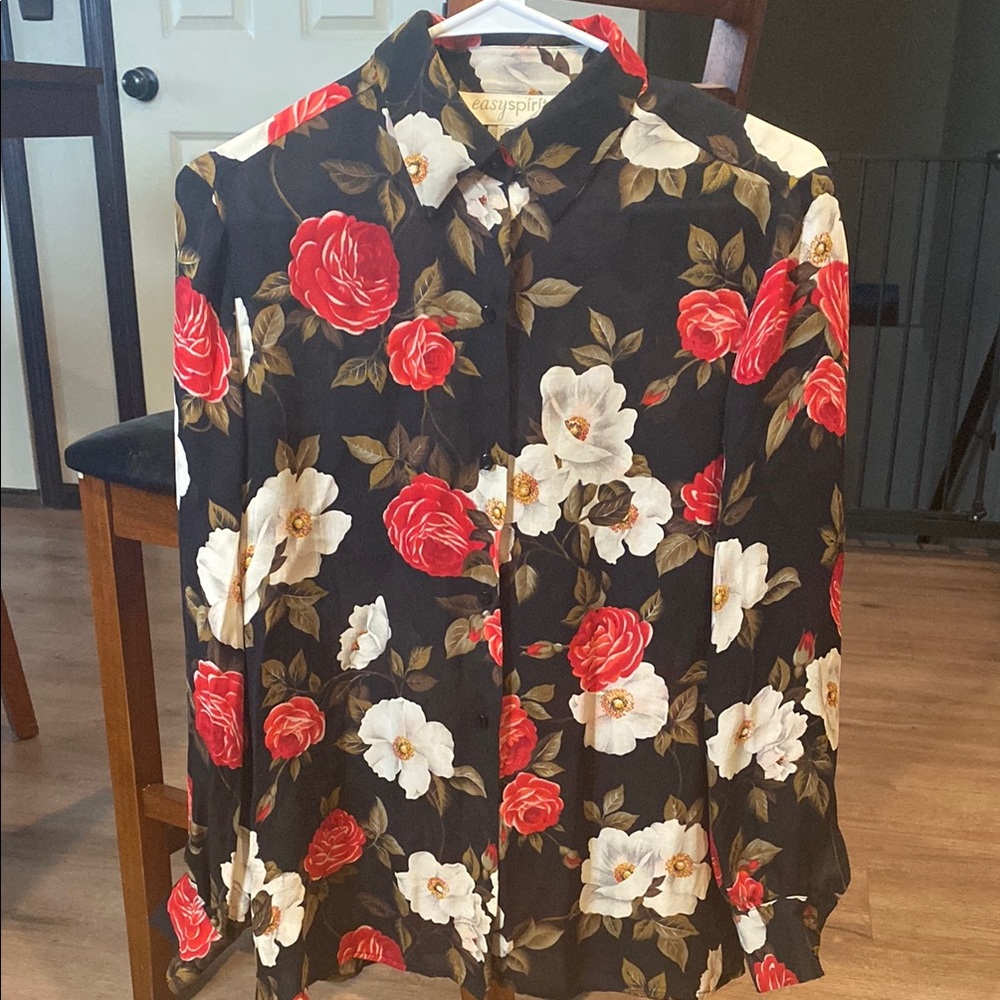 Floral Button-Up Blouse